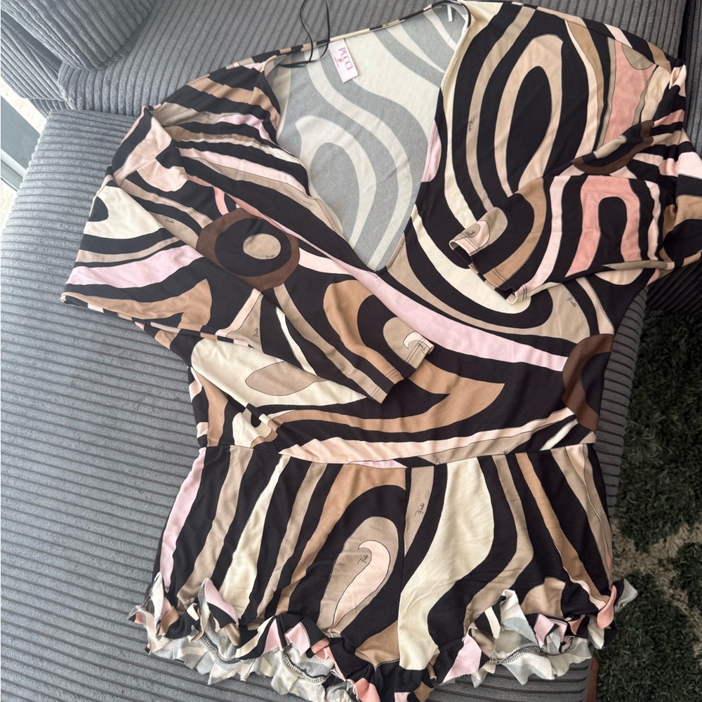 Emilio Pucci Marmo Print Mini Jumpsuit